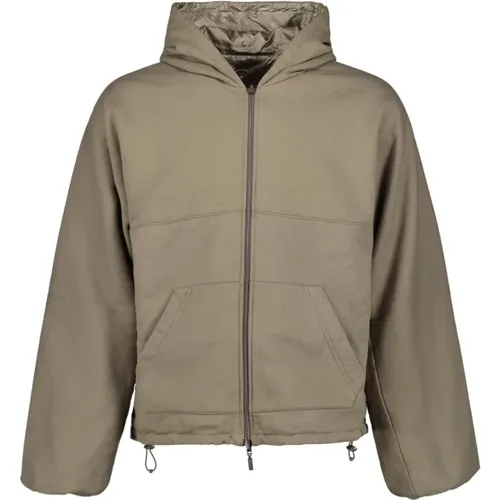 Cotton Hooded Jacket with Zipper , male, Sizes: M, L - Dior - Modalova