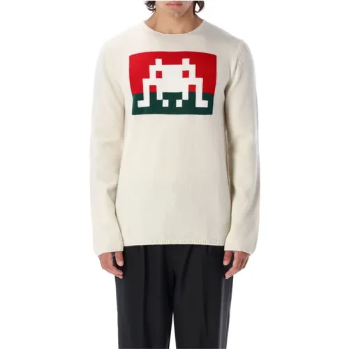 Space Invader Crewneck Sweater , male, Sizes: S, M - Comme des Garçons - Modalova