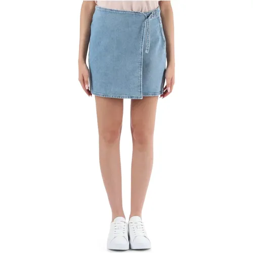 Denim Wrap Mini Skirt , female, Sizes: W29, W27, W24, W25, W30 - Calvin Klein Jeans - Modalova