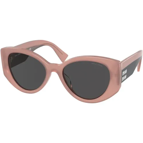 Rosa/Graue Sonnenbrille SMU 03Ws , Damen, Größe: 53 MM - Miu Miu - Modalova