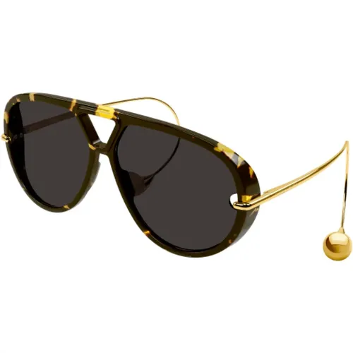 Stylish Pilot Sunglasses in Havana Tortoise , female, Sizes: M - Bottega Veneta - Modalova