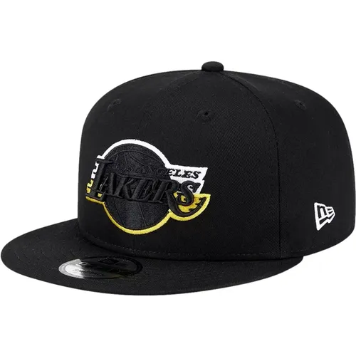 Schwarze Lakers Split Logo Kappe , Herren, Größe: M/L - new era - Modalova