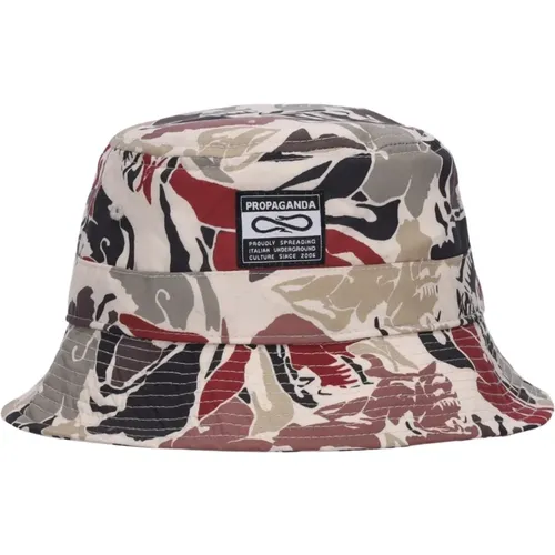 Camo Bucket Hat with Embroidered Logo , unisex, Sizes: ONE SIZE - Propaganda - Modalova