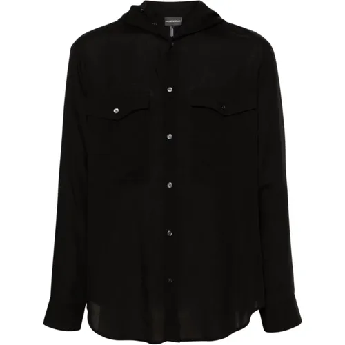 Classic Hooded Shirt , male, Sizes: S, XL - Emporio Armani - Modalova