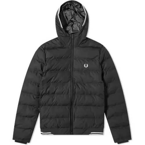 Insulated Hooded Jacket with Zipper , male, Sizes: M, S, XL, 2XL - Fred Perry - Modalova
