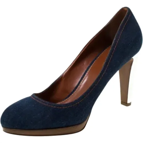 Pre-owned Denim heels , female, Sizes: 6 UK - Sergio Rossi Pre-owned - Modalova