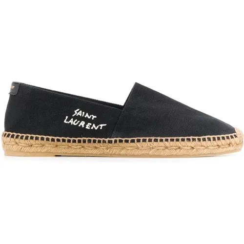 Schwarze Canvas Logo Espadrilles , Herren, Größe: 43 EU - Saint Laurent - Modalova