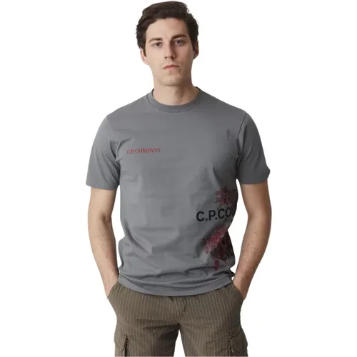 Klassisches T-Shirt , Herren, Größe: S - C.P. Company - Modalova