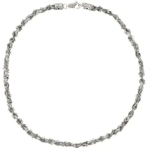 Silver Round Braid Necklace Jewelry , unisex, Sizes: ONE SIZE - Emanuele Bicocchi - Modalova