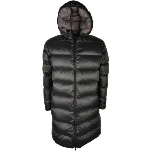 Lange schwarze Daunenjacke aus Nylon , Damen, Größe: M - Centogrammi - Modalova