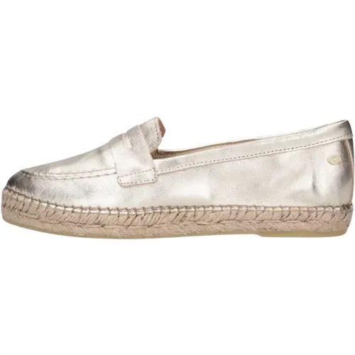 Goldene Espadrilles mit Loafer-Akzenten , Damen, Größe: 38 EU - Fred de la Bretoniere - Modalova