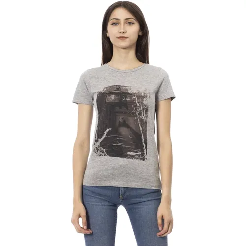 Kurzarm Rundhals T-Shirt , Damen, Größe: 2XL - Trussardi - Modalova