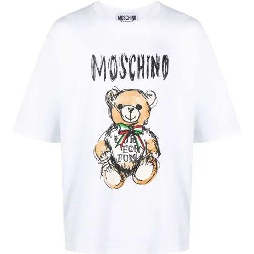 Teddybär Logo T-shirt Weiß - Moschino - Modalova