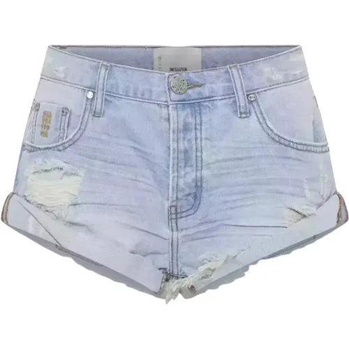 Jeansshorts mit niedriger Taille und umgeschlagenen Säumen , Damen, Größe: W28 - One Teaspoon - Modalova