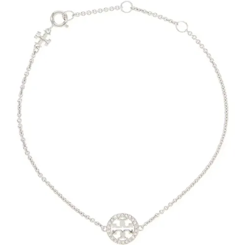 Zarte Silberarmband mit Kristalldetails,Swarovski Crystal Pavé Kettenarmband - TORY BURCH - Modalova