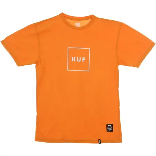 Essentials Box Logo T-Shirt , Herren, Größe: XL - HUF - Modalova