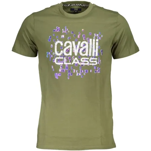 Bedrucktes Logo-T-Shirt Kurzarm , Herren, Größe: M - Cavalli Class - Modalova