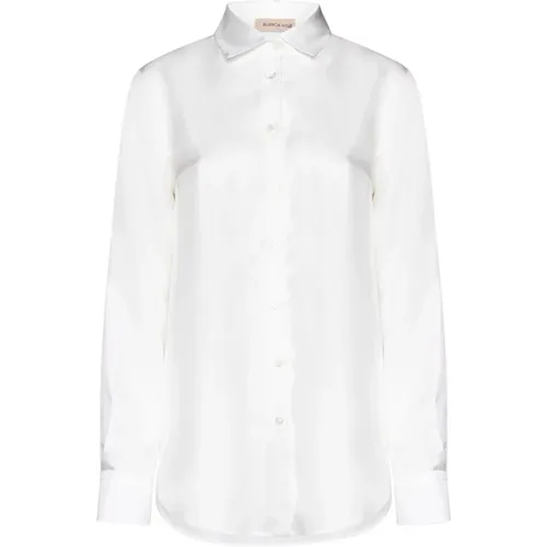 Basis Weiße Hemden , Damen, Größe: M - Blanca Vita - Modalova