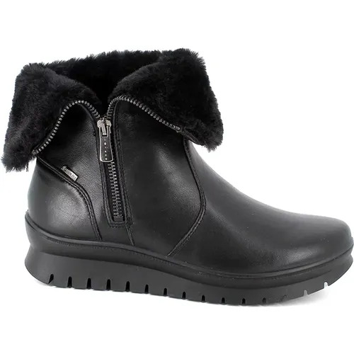 Leather Ankle Boots with Warm Faux Fur Lining and Gore-Tex Technology , female, Sizes: 4 UK, 2 UK, 6 UK - IGI&Co - Modalova