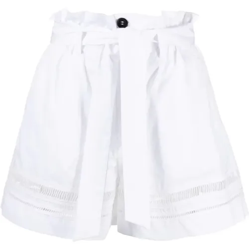 Weiße Casual High Waist Baumwollshorts - Lorena Antoniazzi - Modalova