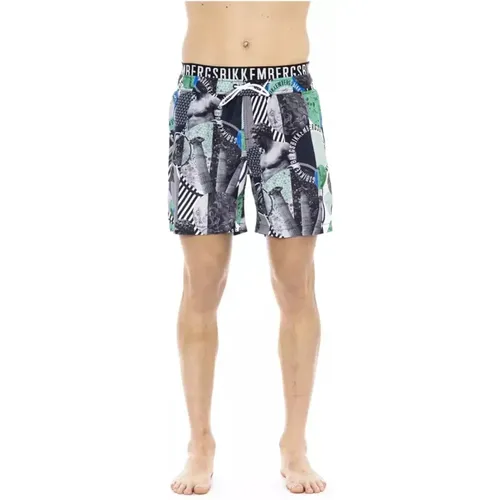 Printed Elastic Waist Swim Shorts , male, Sizes: M, 2XL, L, XL, S - Bikkembergs - Modalova