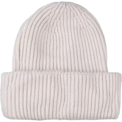 Cashmere Ribbed Beanie in Ice-Colour , female, Sizes: ONE SIZE - Fedeli - Modalova