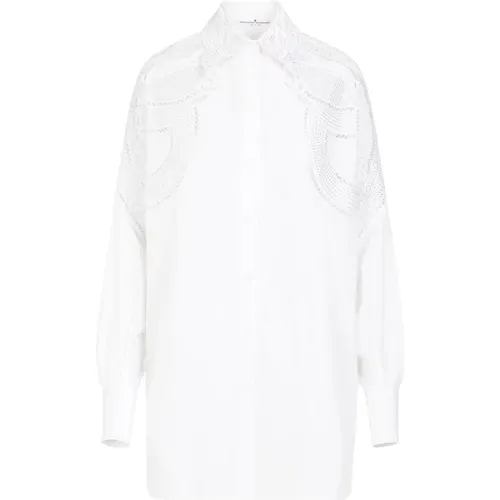 Cotton Shirt with Macram Lace , female, Sizes: XS, 2XS - Ermanno Scervino - Modalova