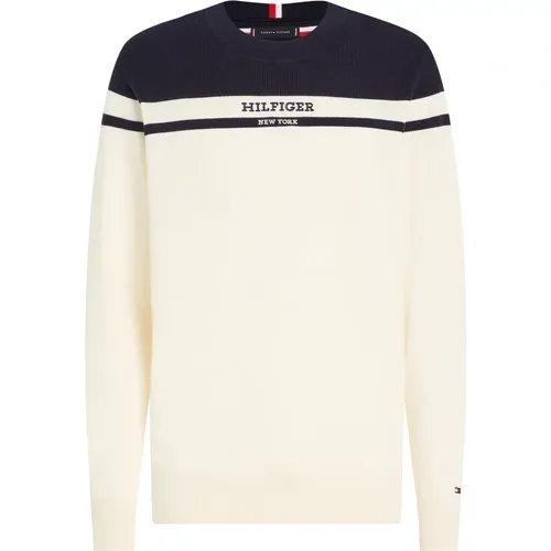 Cream Sweatshirt Ss24 , male, Sizes: M, L, S, XL - Tommy Hilfiger - Modalova