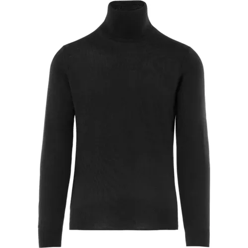 Schwarzer Merinowoll Rollkragenpullover , Herren, Größe: XL - Paolo Pecora - Modalova