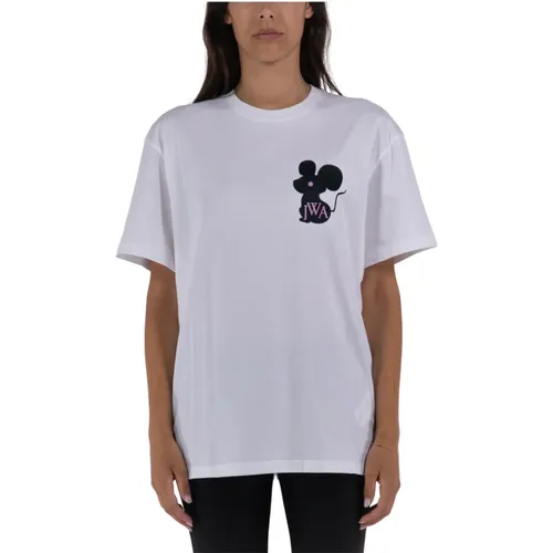 Embroidered Mouse Logo T-Shirt , female, Sizes: L - JW Anderson - Modalova