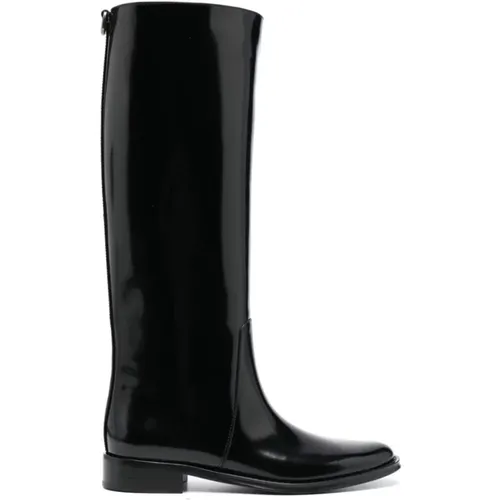 Hunt Leather Boots , female, Sizes: 5 UK, 4 UK, 5 1/2 UK, 7 UK - Saint Laurent - Modalova