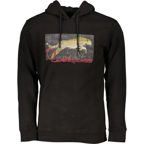 Schwarzer Kapuzenpullover mit Logo , Herren, Größe: 2XL - Cavalli Class - Modalova