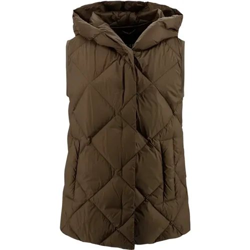 Quilted Hooded Goose Down Vest , female, Sizes: 4XS, 3XS - Max Mara Weekend - Modalova