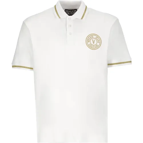 Cotton Polo Shirt with Emblem , male, Sizes: XL - Versace Jeans Couture - Modalova