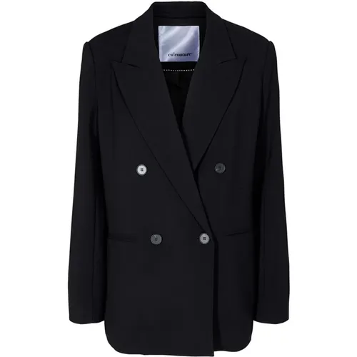 Oversize Schwarzer Blazer mit Smarten Knöpfen - Co'Couture - Modalova