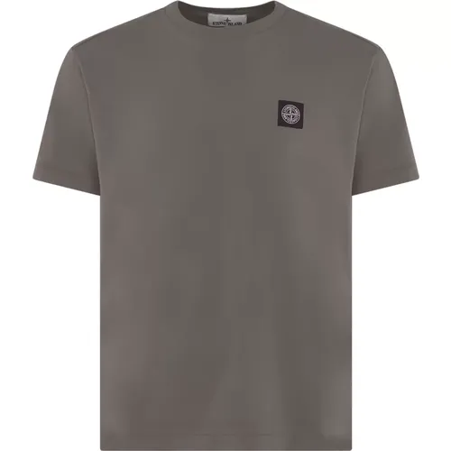 Herren T-Shirt Klassischer Schnitt , Herren, Größe: S - Stone Island - Modalova