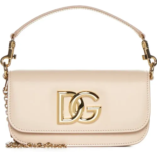 Chic Pink Leather Shoulder Bag , female, Sizes: ONE SIZE - Dolce & Gabbana - Modalova