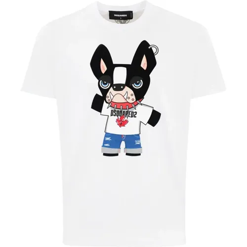 Baumwoll Jersey Kurzarm T-shirt - Dsquared2 - Modalova