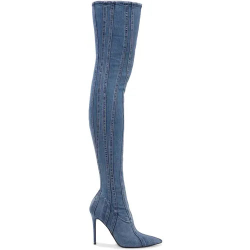 Denim Overknee Stiefel , Damen, Größe: 36 EU - Diesel - Modalova