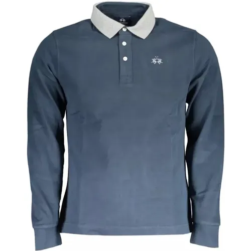 Blaues Baumwoll-Poloshirt fr Mnner , Herren, Größe: XL - LA MARTINA - Modalova