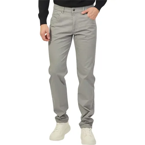 Grey Cotton Trousers Regular Fit , male, Sizes: M, W32, W33, W34 - Bugatti - Modalova