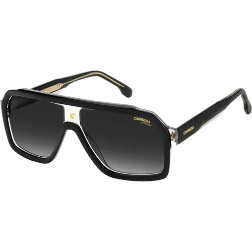 Stilvolle Sonnenbrille Schwarz Grau/Dunkelgrau Getönt , Herren, Größe: 60 MM - Carrera - Modalova
