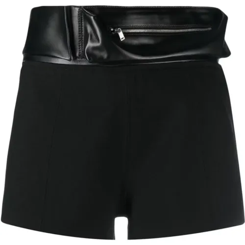 Schwarze Woll-Zip-Taschen-Shorts , Damen, Größe: XS - Jil Sander - Modalova