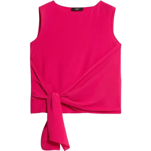 Lyocel and Crepe de Chine Top , female, Sizes: L, M, S - Max Mara Weekend - Modalova