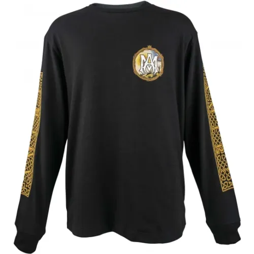 Schwarzes Baumwoll-T-Shirt mit Goldprint - Amiri - Modalova