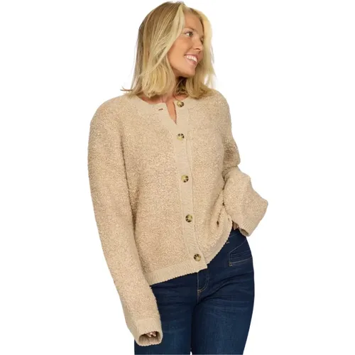 Warmer Teddy-Cardigan Sand , Damen, Größe: S - 2-Biz - Modalova