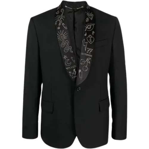 Pailletten Revers Blazer , Herren, Größe: 3XL - John Richmond - Modalova