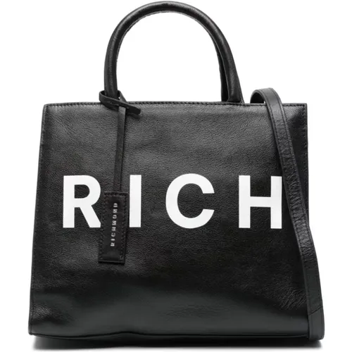 Strukturierte Leder Logo Print Schultertasche - John Richmond - Modalova