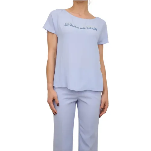 Blaue Tunika Top in Azurblau , Damen, Größe: M - Blugirl - Modalova