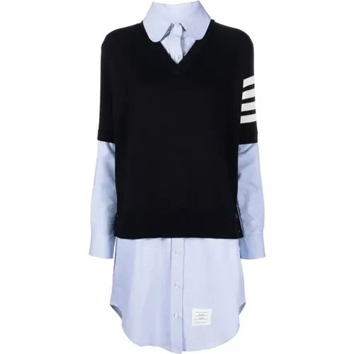 Shirt Sweater Dress , female, Sizes: 2XS - Thom Browne - Modalova